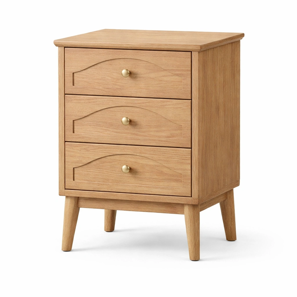 mesita de noche clasica con tres cajones-dwellirae